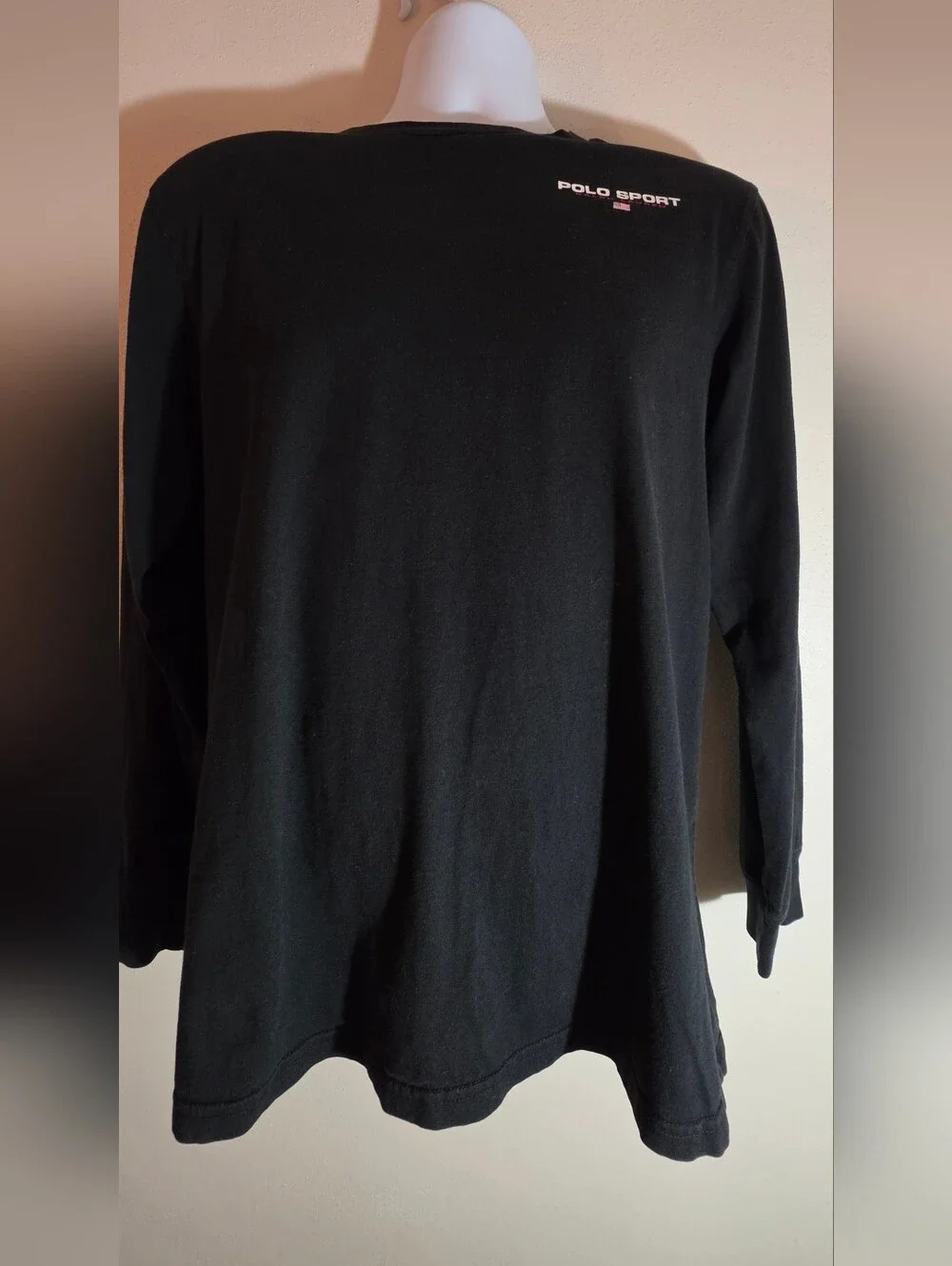 Polo by Ralph Lauren Kid's Black Long-Sleeve Crew Neck Shirt